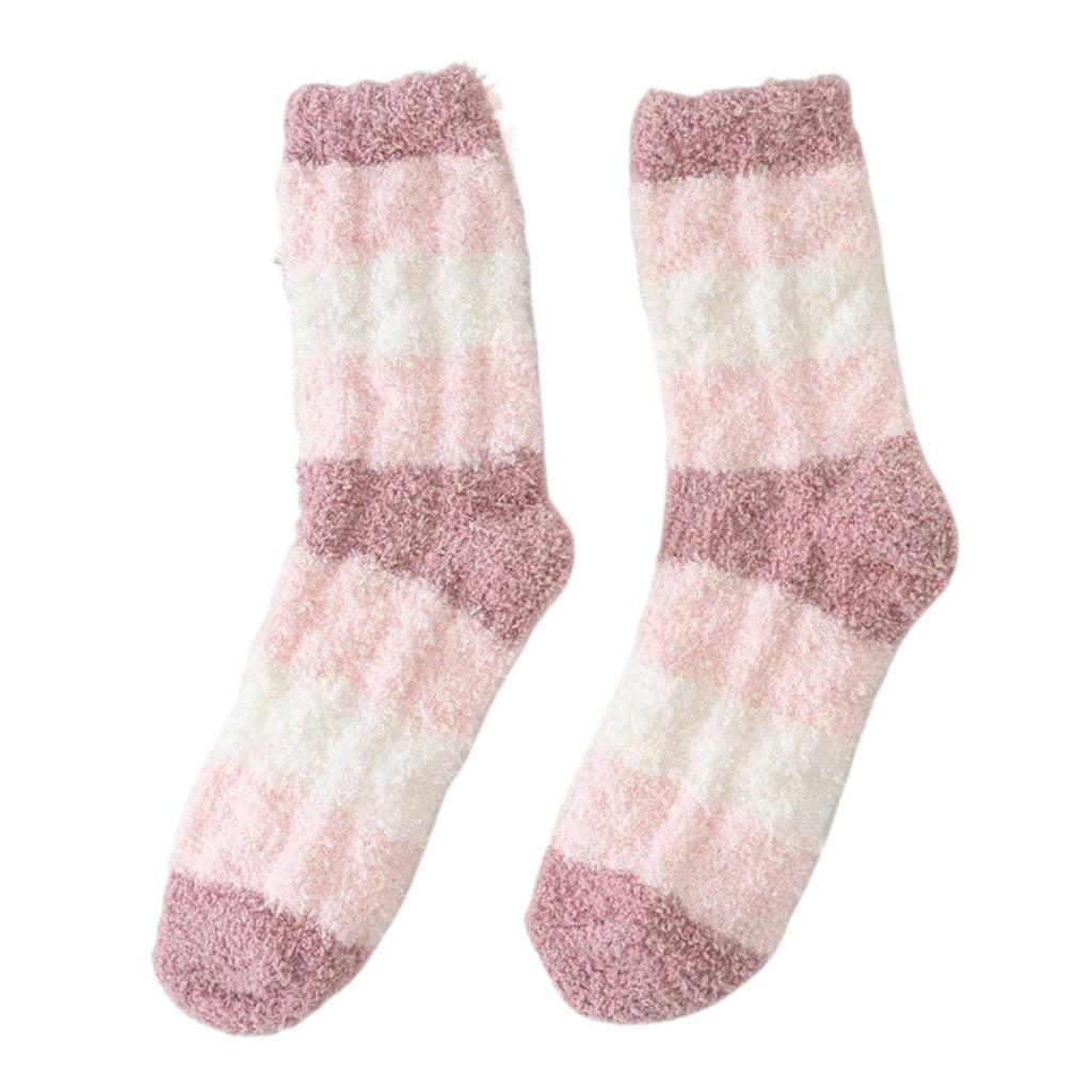 Popular Choice! Stylish Neutral Striped Socks, 1 Pair, Ideal Gift, Warm, Sweat-Absorbent & Hygienic for Bare Feet