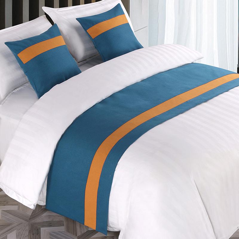 Nordic Style Simple Bed Flag Bed Runner With 2Pcs Pillowcase Home Hotel Wedding Decor Bed Spread Bedroom Decor Bed Tail Flag