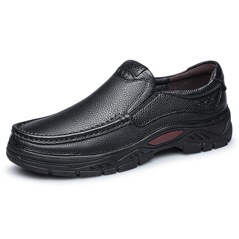 Роскошные мужские туфли из натуральной кожи для папы Spring &Amp; Осенняя мода Slip On Shoes Мужские классические мокасины Обувь для отдыха Мужская повседневная обувь