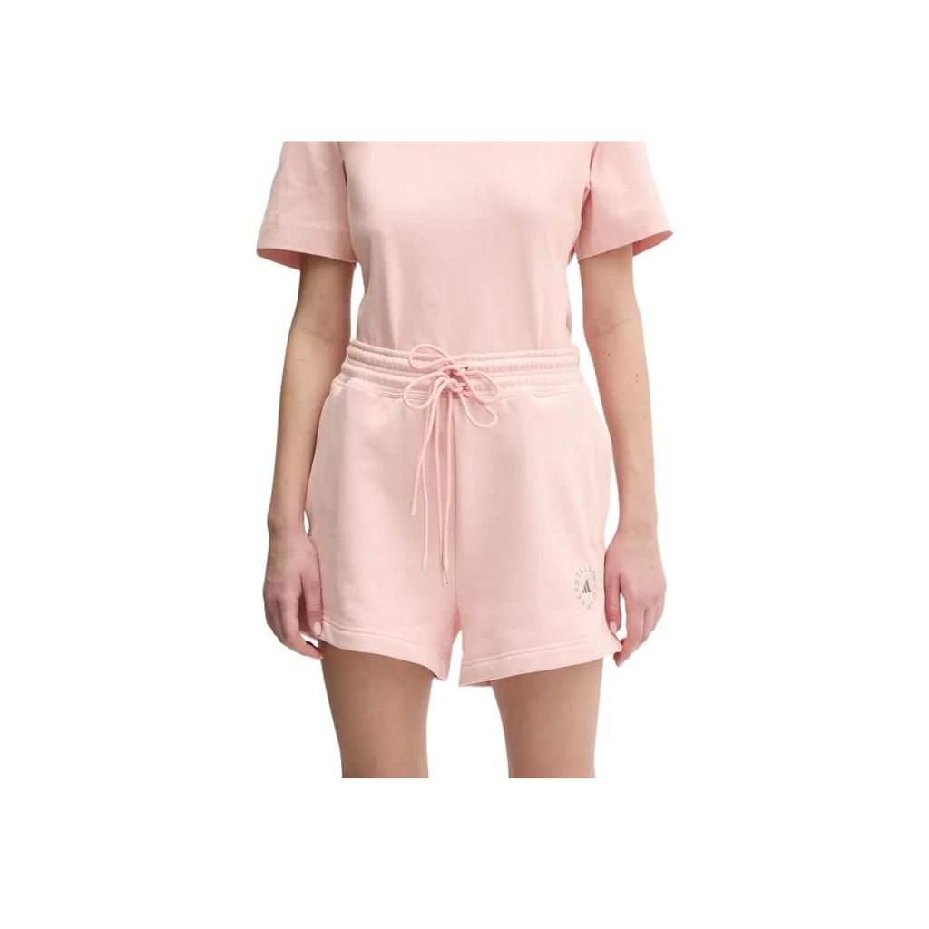 Adidas Stella McCartney Logo High-Waisted Tied Three-Quarter Casual Shorts Women Shorts Pink JI5060