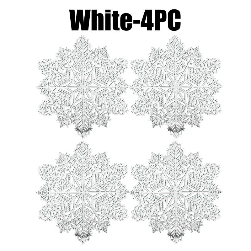 Snowflake Hollow PVC Bronzing Table Mat Mug Coaster for Coffee Tableware Cup Pads Christmas Decoration Kitchen Accessories
