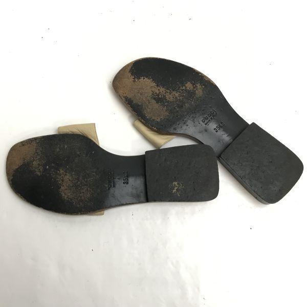 Gucci Женские плоские сандалии 22.5 Бежевые Сделано в Италии(ИСПОЛЬЗОВАЛ)