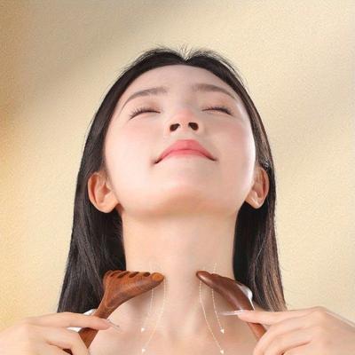 2 шт. Массажные расчески из рога оленя - Массажер для кожи головы и шеи, Стимуляция точек давления при головной боли, Ручной инструмент для & Расслабление, Массажер для кожи головы