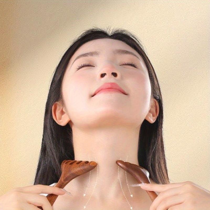 2 шт. Массажные расчески из рога оленя - Массажер для кожи головы и шеи, Стимуляция точек давления при головной боли, Ручной инструмент для & Расслабление, Массажер для кожи головы