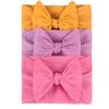 3Pcs Newborn Baby Headband Soft Bows Elastic Headbands Hair Band for Girls Solid Color Toddler Kids Turban Baby Hair Accessories