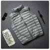 Sleeveless Down Jacket For Men Pure Warm Pocket Vest Coat High Quality Lightweight Down Duck Vest Coats Male
