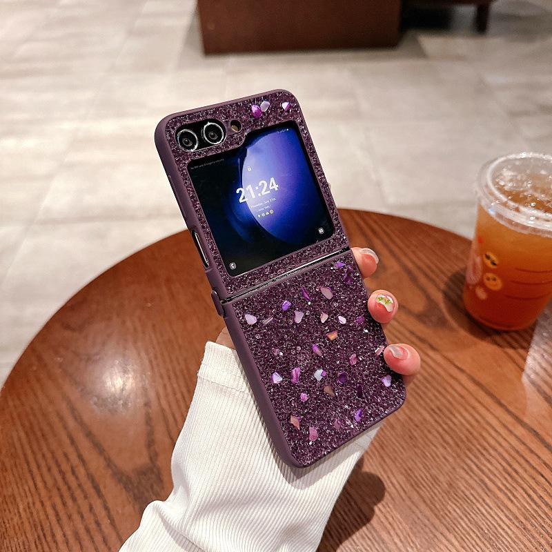 Подходит для Samsung ZFlip5 Чехол для мобильного телефона с россыпью бриллиантов, откидной для складного экрана Fold5, полная защита, защитный чехол, фея