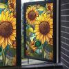 Стеклопленка подсолнух, электростатическая матирующая, без клея, художественная роспись, защита приватности, оконная пленка, витражные наклейки