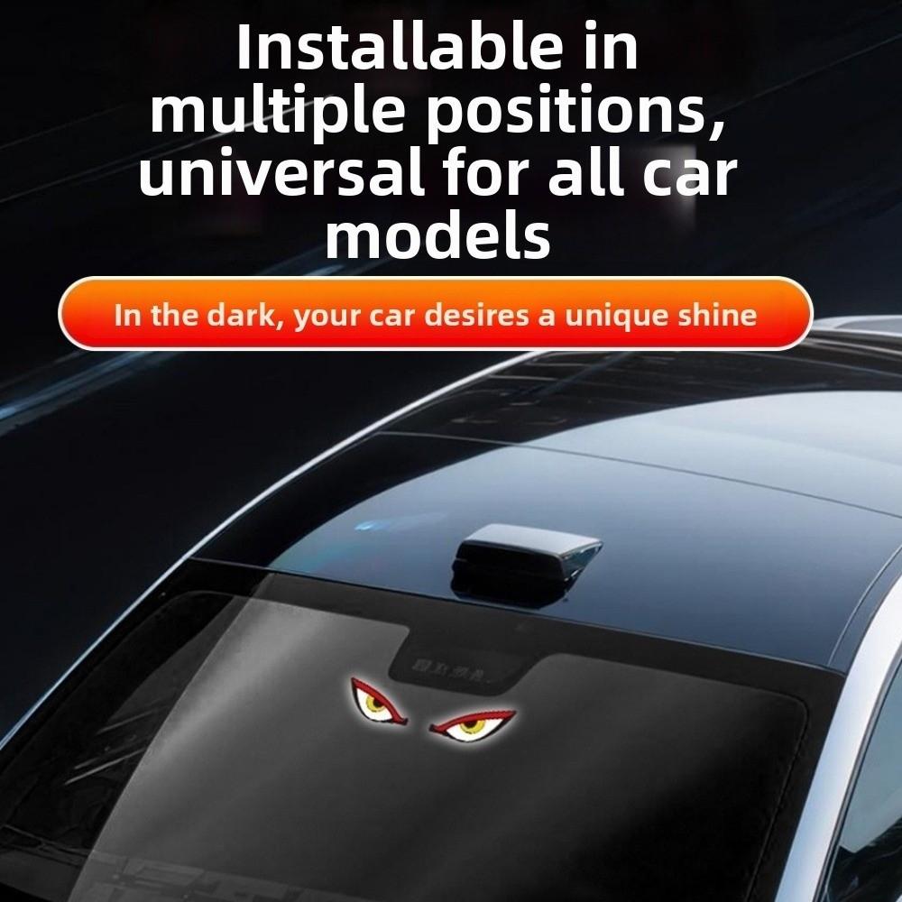 Suction Cup Mount Car Ambient Light Blinking Moving Eyes Anti-Rear-End Light  Universal Car Fit