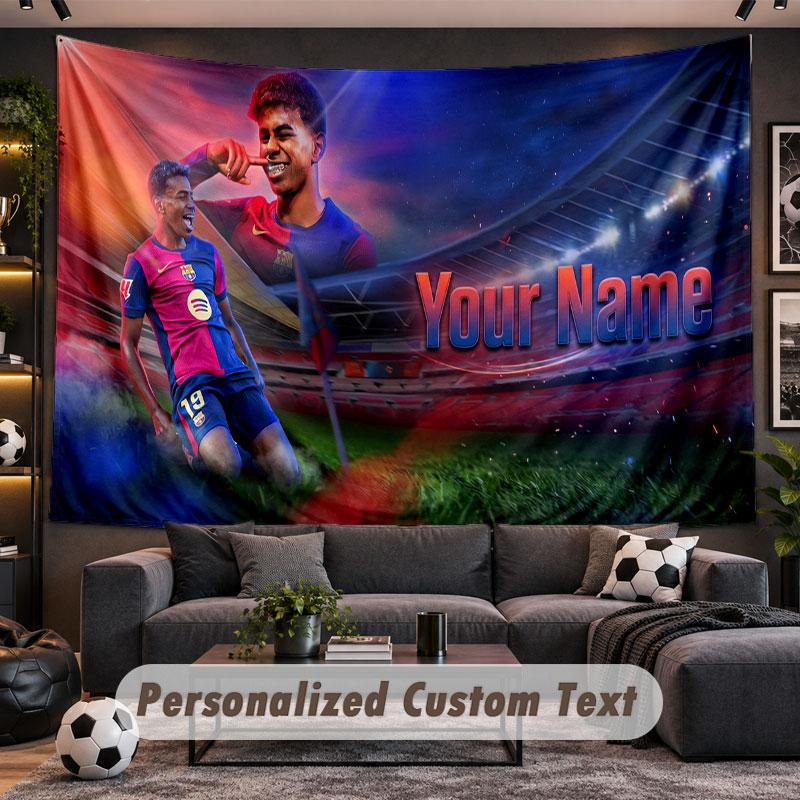 Wall Hanging Tapestry Custom NameLamine Yamal Pattern Personalized Printed Fabric Wall Decor
