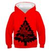 Children's Hoodie Cute Cartoon Christmas Tree Santa Claus Pattern Fun Kids Spring Autumn Hooded Coat Casual Long Sleeve Clothes