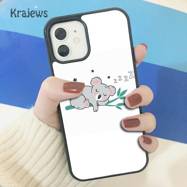 Krajews Animal sleeping koala Soft Phone Case Cover For iPhone 17 Air 16 15 14 plus 11 12 13 pro max coque Shell Fundas