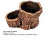 Tree Stump Flowerpot Cement Decorative Planter Desktop Small Rustic Planter for Succulents Cactus Windowsill Shelf Decor