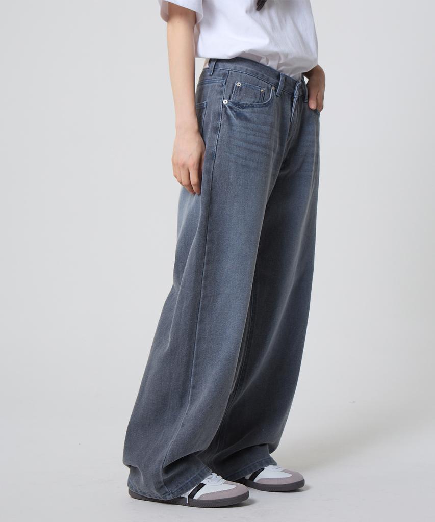 UNKNOWN PLANET Daily Wide Pigment Pants Gray