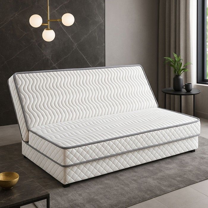 Matelas - LITERIE JULIEN - Clic Clac 130x200 cm - Très Ferme - 5 Zones de Confort - Respirant