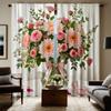 2 шт. ваза HD Букет роз декоративная занавеска Розовая завязка цифровая печать занавеска Стиль украшения дома Декоративная гостиная