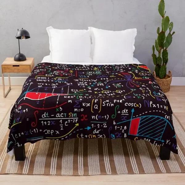 Фланелевое одеяло с математическими формулами Смешное математическое одеяло Размер Queen для дивана кровати дивана Декор Очень мягкое Уютное Теплое Покрывало