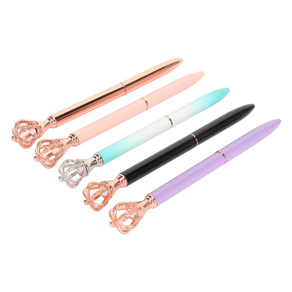 5 шт. шариковая ручка с гальваническим покрытием разных цветов с короной сверху сменный стержень гелевая ручка для учебы