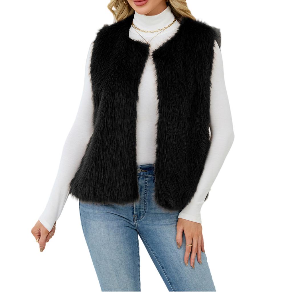 Модный женский жилет с V-образным вырезом, куртка без рукавов