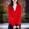 Вязаный свитер свободный ранняя осень новый женский свитер куртка короткий утолщенный женский высококлассный ленивый ветер кардиган