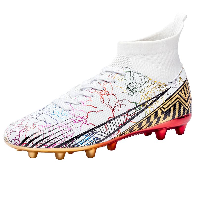 Футбольные бутсы мужские и детские профессиональные футбольные бутсы для травы на открытом воздухе нескользящие дышащие разноцветные тренировочные кроссовки размер 34-46