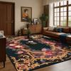 European Style Luxury Home Decoration Living Room Rug Flower Design Antiskid Room Decor Cloakroom Carpet Soft Sofa Table Mat