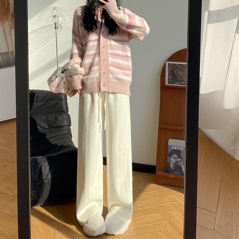 Брюки палаццо женские осенне-зимние новые свободные и ленивые прямые брюки драпирующиеся с высокой талией бархатные брюки