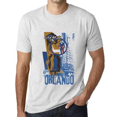 Мужская винтажная футболка с графическим рисунком Orlando Lifestyle, винтажная белая