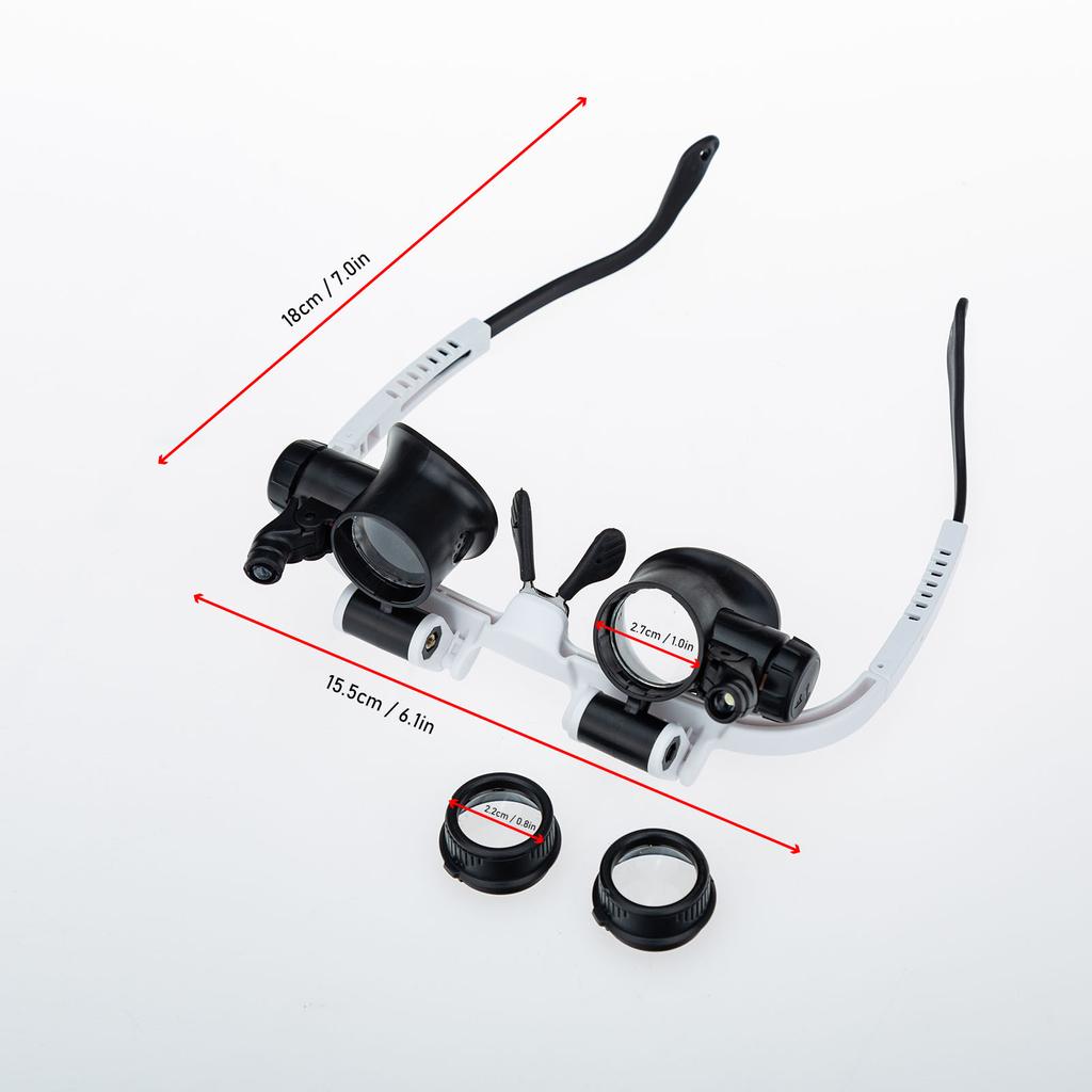 Лупа-лупа, крепление на голову для очков со светодиодной подсветкой, регулируемый кронштейн для очков, лупа для ремонта часов