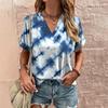 Женская футболка с абстрактной живописью, уличная одежда, женская одежда, V-образный вырез, короткий рукав, топ с графическим принтом, повседневные рубашки и блузки