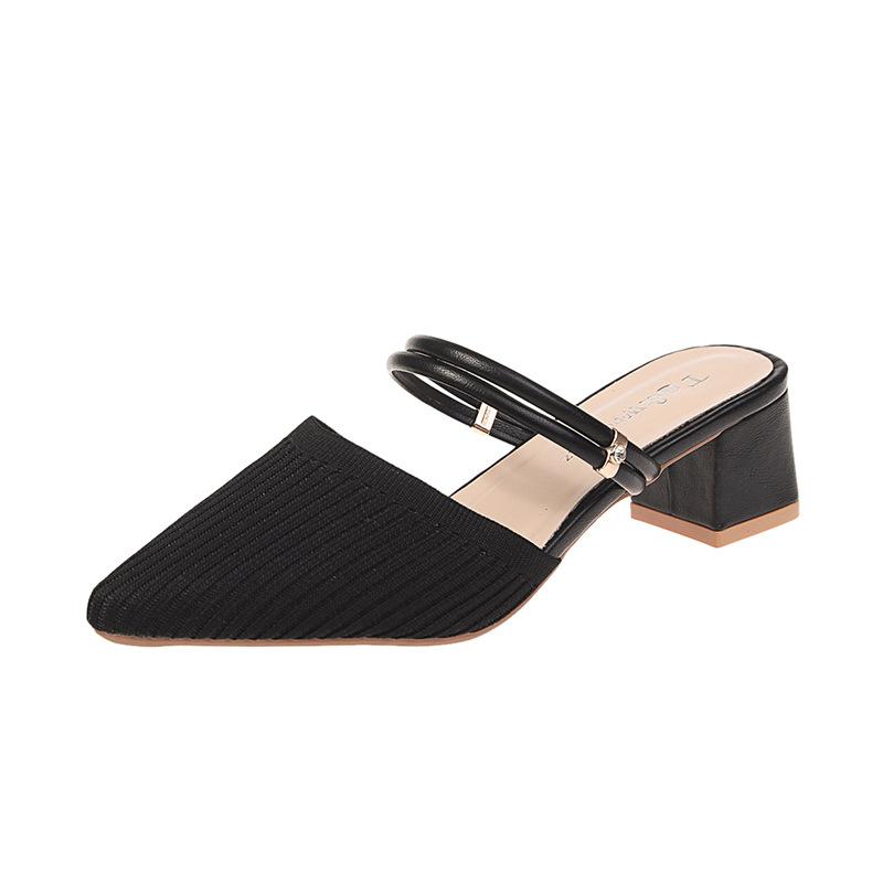 Сумка-голова интернет-знаменитости, одна туфля, две сандалии, женская летняя новинка 2025 года, вязаные, на высоком каблуке, на тонком каблуке, верхняя одежда, односложные, крутые шлепанцы