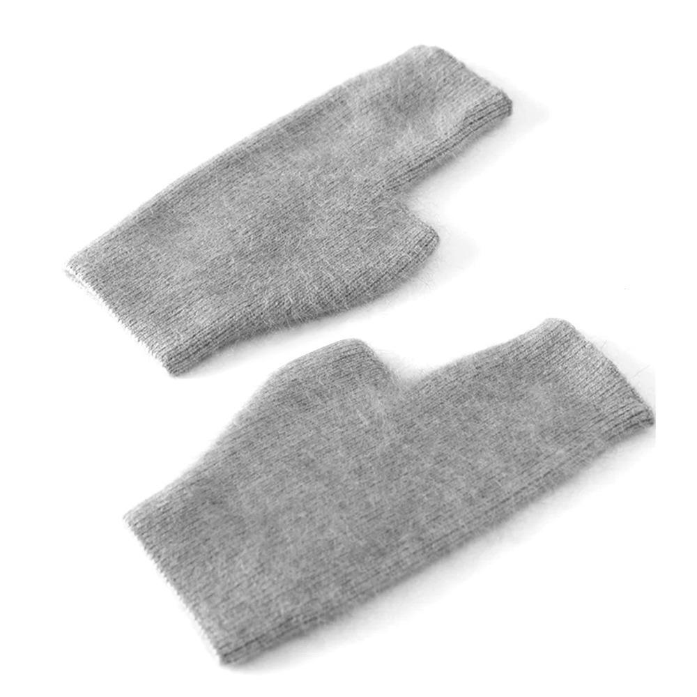Wool Knitted Wool Glove Exposed Finger Wrist Gloves Protable Mink Cashmere Gloves  Winter