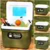 Plastic Outdoor Cooler Box Green&white Camping Mini Ice Bucket Portable Car Refrigerator  BBQ