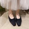 Retro Bow Thick Heel Half Slippers Women's Shoes Spring New One-pedal Ballet Half Drag Single Shoes