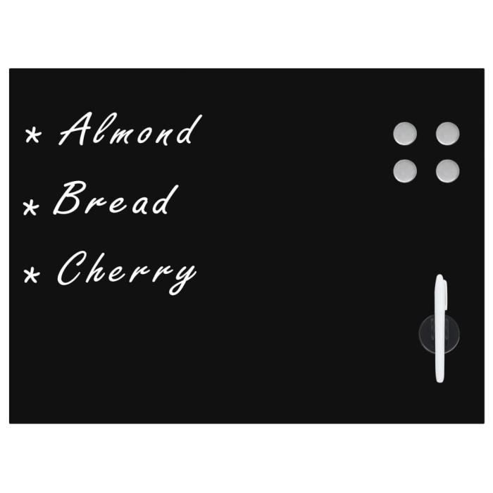 VidaXL Tableau noir magnétique mural en verre 80 x 60 cm