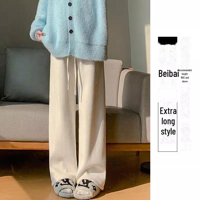 Женские широкие брюки кофейного цвета с высокой талией — универсальный вариант для весны, осени и зимы, с отделкой из бархата, свободный крой, повседневный драпированный стиль.