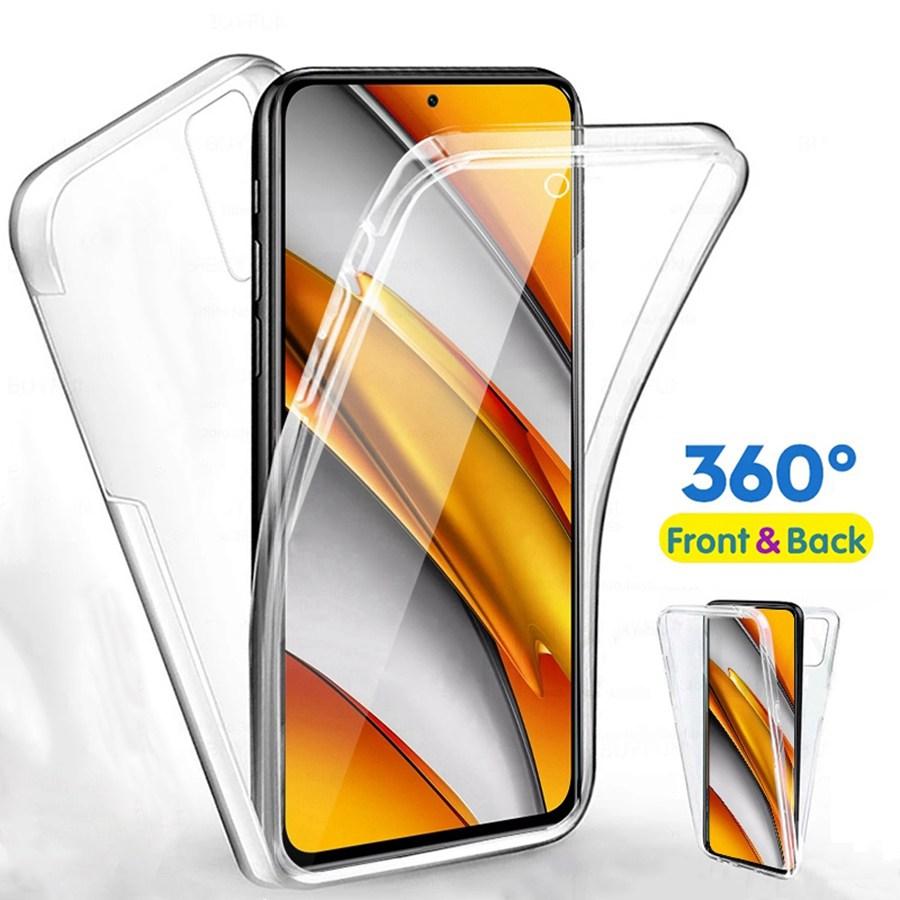 Чехол-защита на все тело 360° для Xiaomi Poco M6 X6 C65 X7 F7 C85 Redmi 13C 15C 14C 15 Note 14 10 12 Pro 14T 15T 13 11 Двусторонний прозрачный чехол