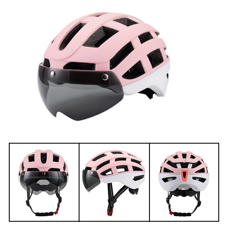 Magnetic Attachable LED Cycling Visor Universal Road Bike Helmet Full-Shell Integrated Design