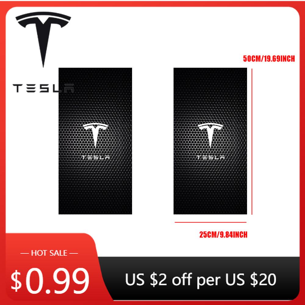 Car Sticker Tesla 2pcs Car Stickers B-Pillar Center Column Decoration Cover Decals Car Accessories For Tesla Model 3 Roadster Mo
