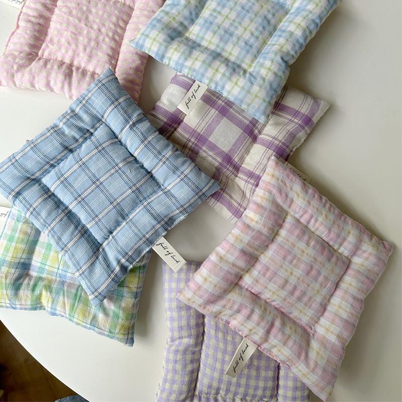 1шт корейский Ins обеденный стол кухонный клетчатый стеганый подстаканник из хлопка и льна