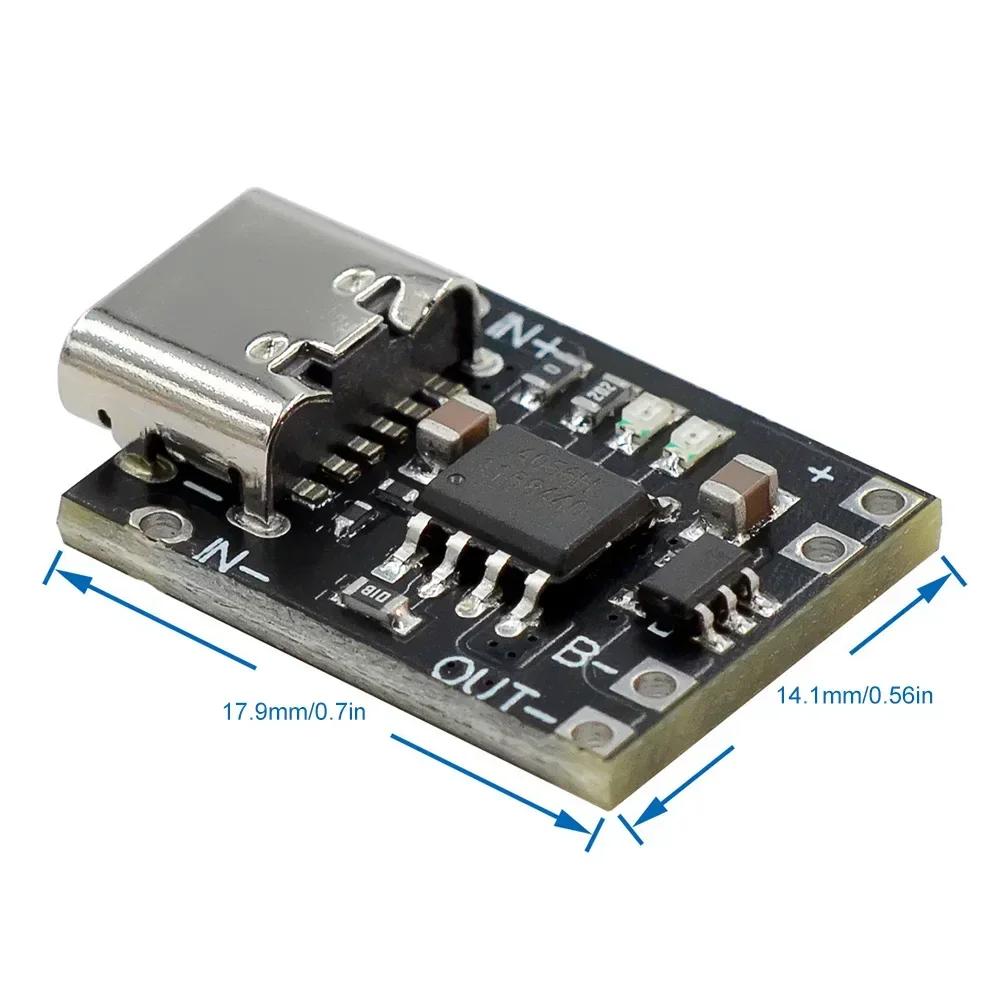 1pcs Type-C USB Ultra-Small Lithium Battery Charging Panel 1A Ternary Lithium 3.7V 4.2V Charger Module With Protection Board