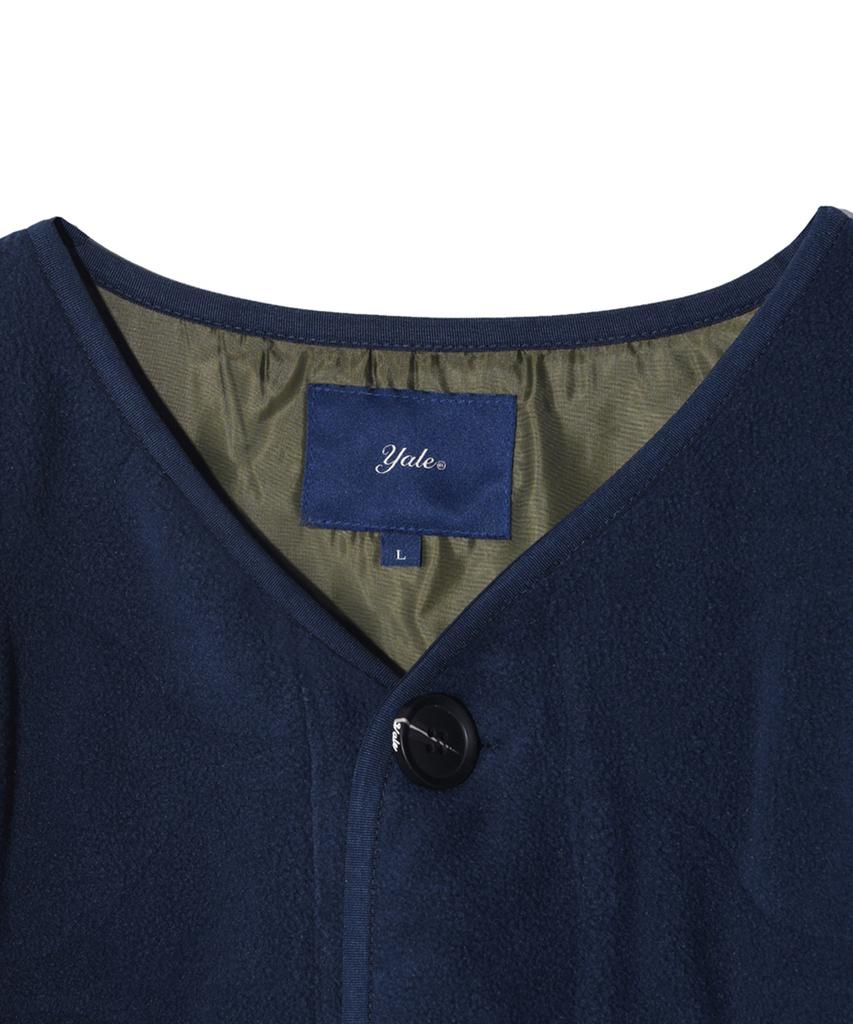 Стеганая флисовая куртка Yale Embroidery Dan без воротника_Темно-синий