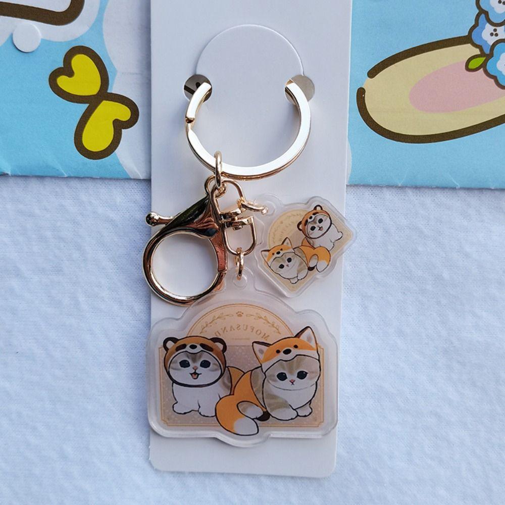 Прозрачный брелок для ключей в виде кошки, акриловый брелок в виде кошки, креативный брелок для ключей в виде собаки, подвеска на сумку