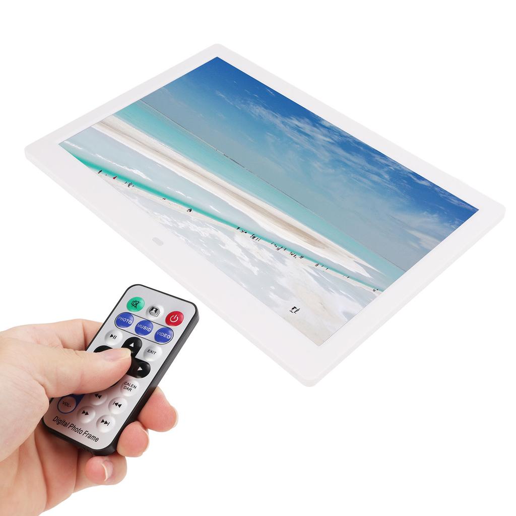 Цифровая фоторамка 14 дюймов, электронный фотоальбом, MP3, MPEG4, проигрыватель изображений с часами, календарем, пультом дистанционного управления