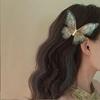 2pcs Immortal and Agile Chiffon Butterfly Hair Clip Forest Style Retro High-end Edge Clip Pearl Temperament Hair Clip
