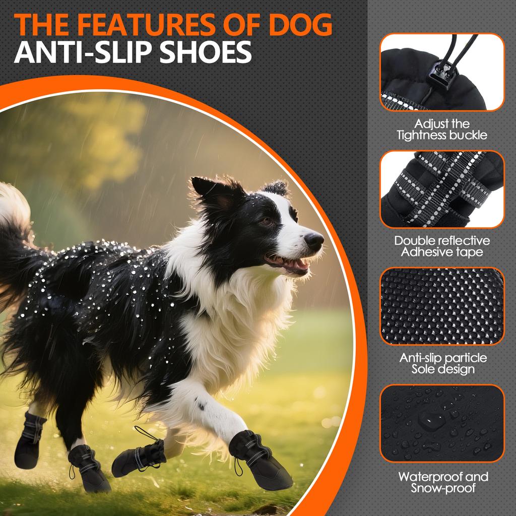 Cross-border New Dog Shoes Soft-soled Outdoor Use Anti-dirty Feet Anti-slip Wear-resistant Waterproof Polyester All Seasons Pet