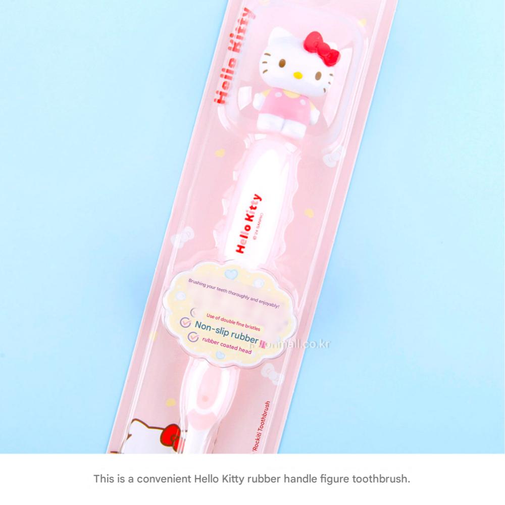 Зубная щетка Hello Kitty с резиновой ручкой - 5 шт.