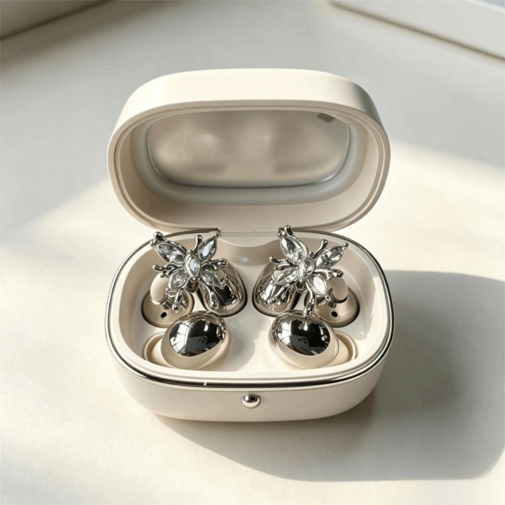 With Mirror Clip on Earbuds Bluetooth 6.0 Wireless Headphones Ear Clip Headphones Wireless Use