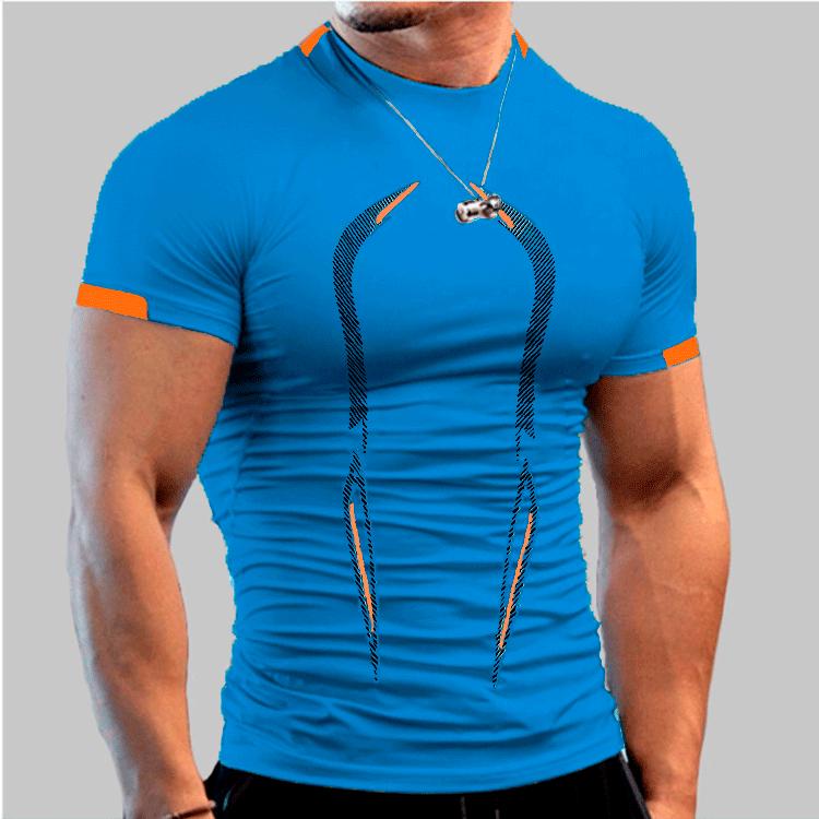 Summer Men's Fitness Sports Training Breathable Short-sleeved European Size Quick Drying Clothes Men's Sports Fashion Short-sleeved T-shirt