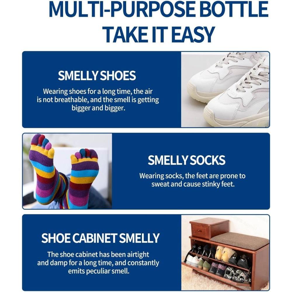 Antibacterial Shoe Spray 60ml,Foot Odor Eliminator, Sock & Shoe Freshener, Antiperspirant for Foot Health